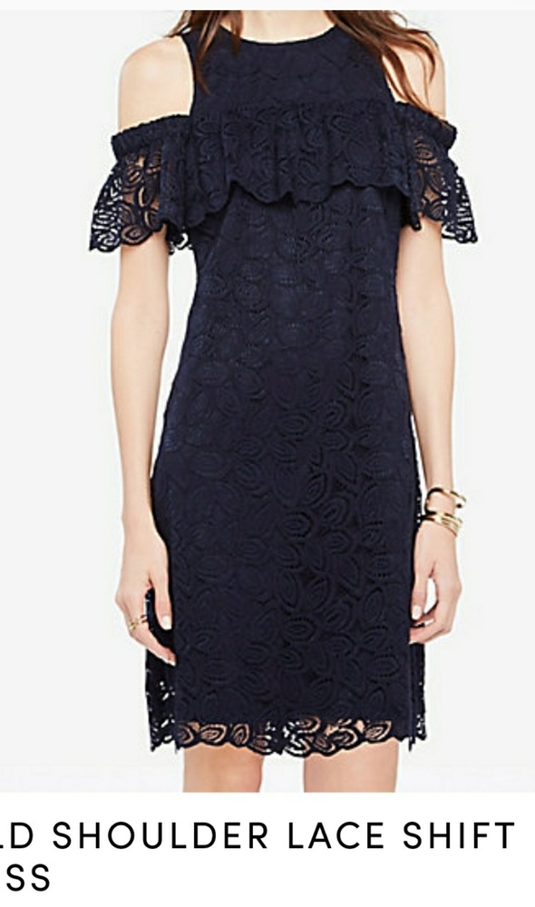 NWT Ann Taylor Navy Blue Lace Shift Dress Sz 6